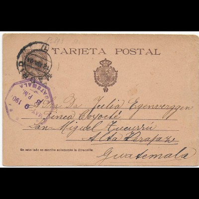 post card from Spain to Guatemala 