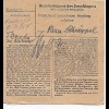 Paketkarte Zenting nach Haar/München 1948, MeF