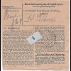 Paketkarte Saal/Saale nach Haar bei München, Anstalt-Casino, 1948, MeF