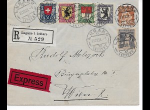 Eilboten Einschreiben Lugano 1924 nach Wien