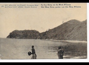 Ansichtskarte Belgisch Kongo, Besetzung DOA, 1920: Le Lac Kivu, Mont N'Goma