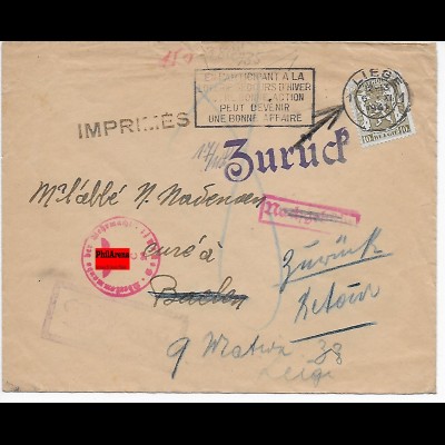 Brief Drucksache Liege und zurück, OKW Zensurstempel 1941