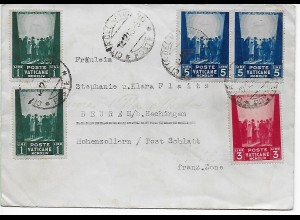Vatikan Post Roma nach Beuren b. Hechingen, 1946