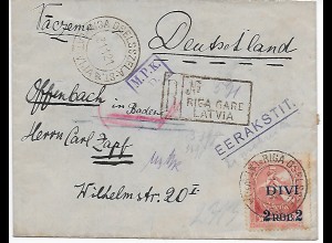 Riga Einschreiben 1921 nach Offenbach