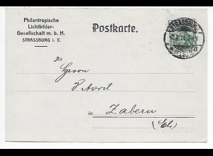 Philatropische Lichtbilder, 1911 Straßburg nach Zabern