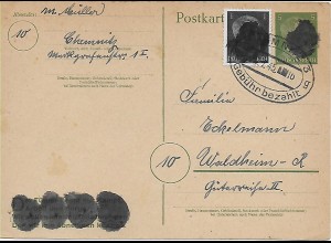 Chemnitz - Gebühr bezahlt - Schwärzungen nach Waldheim 1945
