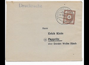 Frankfurt Nordost nach Nussdorf, 1947: R-Zettel mit Unterrand
