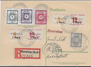 Lokalpost: Einschreiben Spremberg 1946 nach Pirna