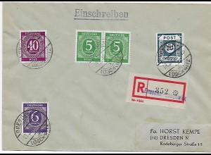 Einschreibebrief von Dresden-Loschwitz 1945, Kempe
