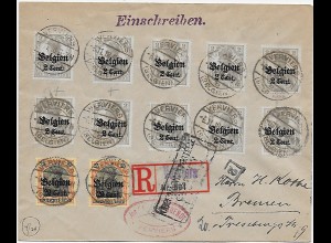Einschreiben Verviers 1918 nach Bremen