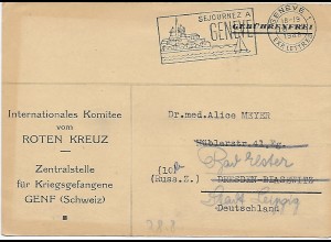 Geneve 1948, Rotes Kreuz Zentrale Kriegsgefangene nach Dresden