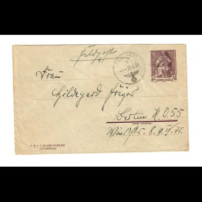 Früher Feldpostbrief FPNr. 24461, 23.9.39 auf poln. Beute-GZU nach Berlin