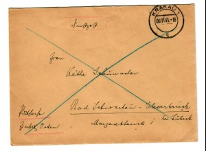 GG 1941 Postsache Deutsche Post Osten, Krakau, Einsatz Osten - Postschutz - 