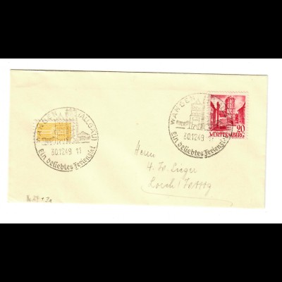 Brief aus Sonderstempel Wangen 1949