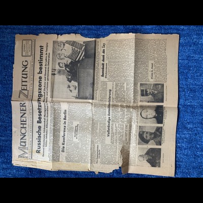 Münchner Zeitung Nr. 1 vom 9.6.1945: Original