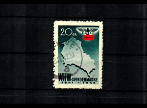 GG: WHW Spendenmarke für das Generalgouvernement, 20 Gr. gestempelt 1942