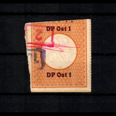 GG: Verschlussmarke DP Ost 1, gestempelt, rückseitig Jaroslau 1943