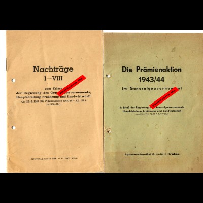 GG: Die Prämienaktion 1943-44 mit den Nachträgen. SELTEN