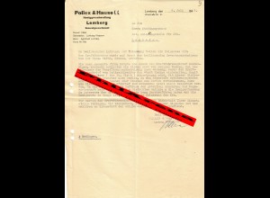 Generalgouvernement GG: Brief mit der Bitte um KFZ Zulassung, Lemberg 1942