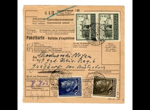 Generalgouvernement GG: Ausland Paketkarte nach Grzjewo 1943, 10. Freiw. Reg. 6