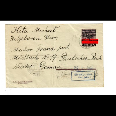 Generalgouvernement GG: Ganzsache U1 Postagentur Brzostek über Jaslo - Wien 1941