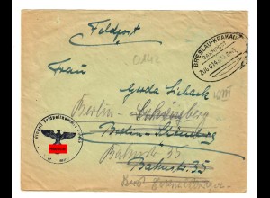 GG Bahnpoststempel: Breslau - Krakau, Nr. 0142: FP Brief nach Berlin