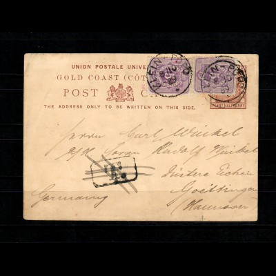 Togo 1889: vor Eröffnung Postagentur, Seltener Frühzeit Beleg