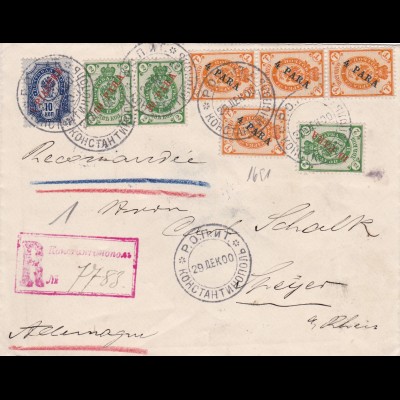 Registered Letter from Constantinople to Germany 1900