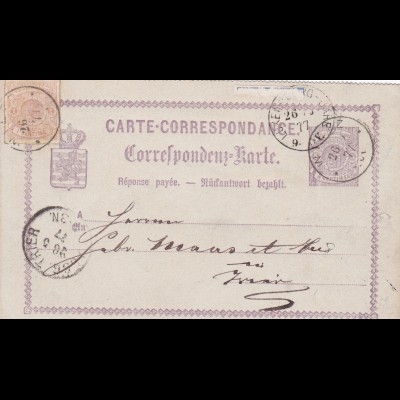 1877: Carte-Correspondance Luxembourg to Germany