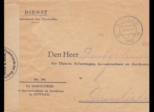 1940: Dienst Departement van Financien Sittard /OKW Zensur