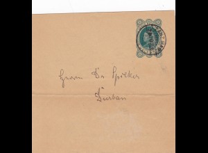 1896: India Postage-Half-Anna to Durban
