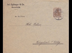 1914: Brief von Mannheim nach Künzelsau, frankiert durch Frankiermaschine