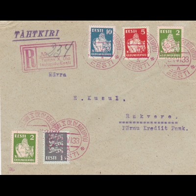 1933: Eesti - Registered to Rakvere