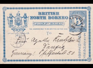 1903: British North Borneo- post card to Danzig/Germany