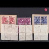 SBZ: Handstempelaufdruckmarken ex 166I/181I, Viererblöcke, geprüft