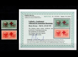 Laibach: MiNr. 29-30, postfrisch, ** Rotes Kreuz