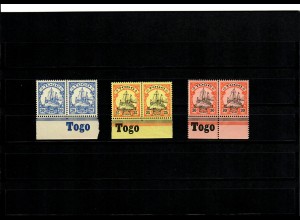3x Togo mit Inschrift Unterrand