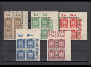 Deutsches Reich, MiNr. 355-61, postfrisch, Eckrand Viererblock