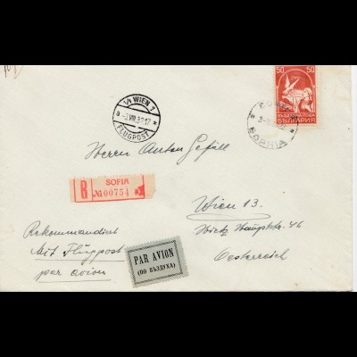 Bulgarien 1932: Brief von Sofia nach Wien
