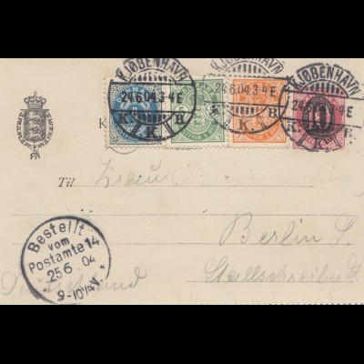 Dänemark: 1904: Ganzsache Kartenbrief mit Inhalt von Kopenhagen nach Berlin
