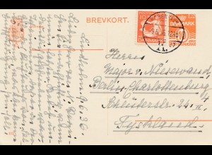 Dänemark: 1936: Postkarte von Kopenhagen nach Berlin