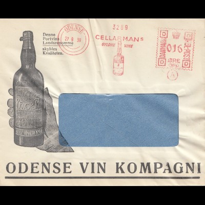 Dänemark: 1939: Freistempel Odense: Werbung Wein