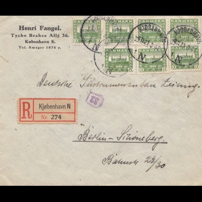 Dänemark: 1921: Brief aus Kopenhagen nach Berlin