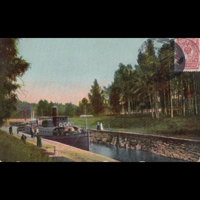 Finnland: 1910: Ansichtskarte Ruovesi, Murole canal