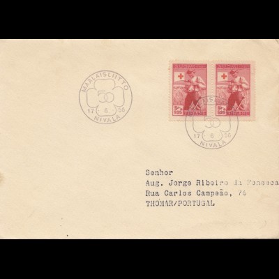 Finnland: 1956: Brief Maalaisliitto nach Portugal