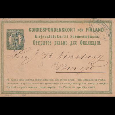 Finnland: 1874: Ganzsache von Abo
