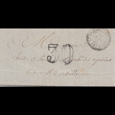 Frankreich: 1864: Brief Etienne les Orgues nach Marseille mit Text