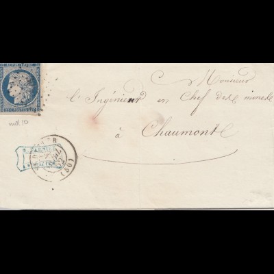 Frankreich: 1852: Brief nach Chaumonte