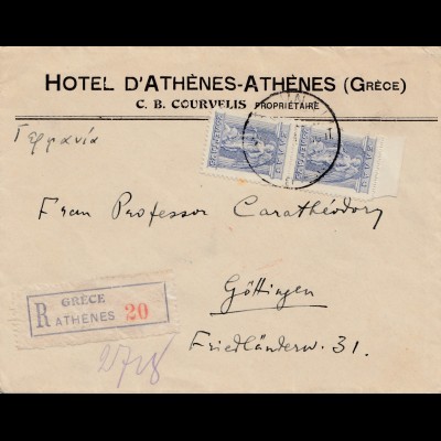 Griechenland: 194x: Athen als Einschreiben nach Göttingen (franz. Zone)
