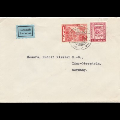 Island: 1954: Brief nach Idar Oberstein